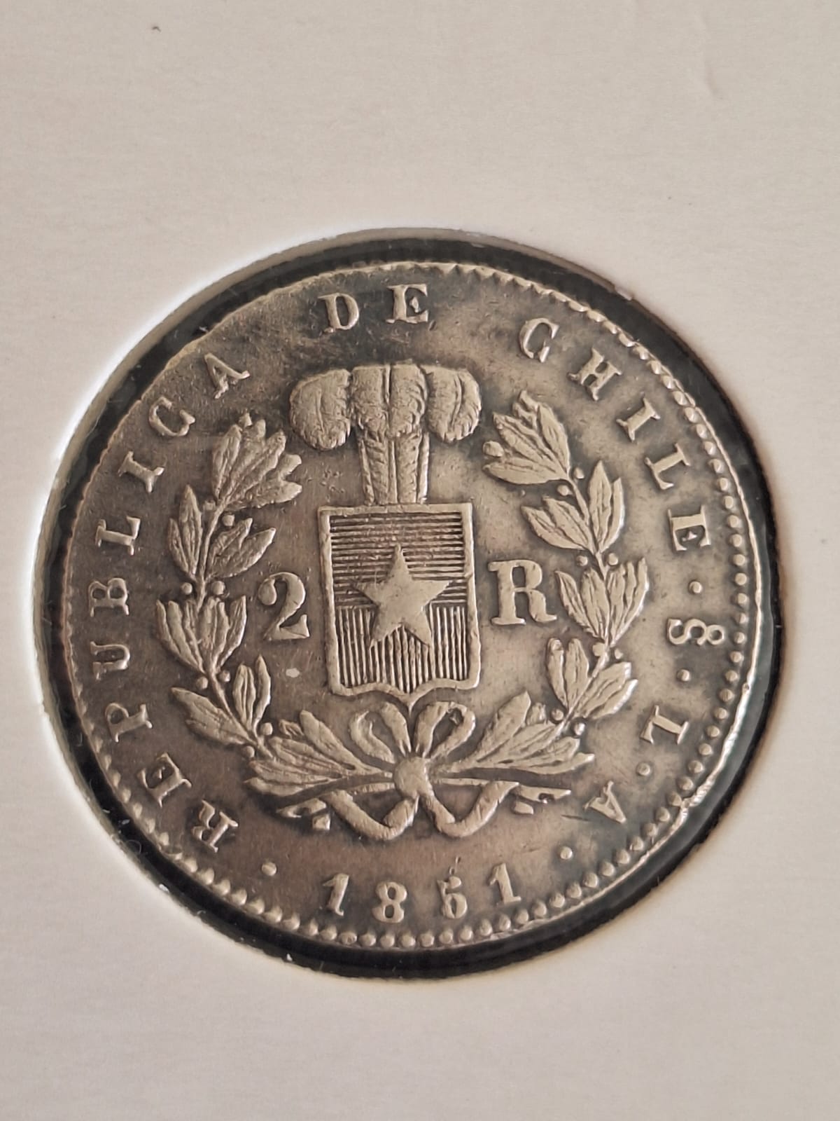 2 Reales de Chile 1851 – Plata – Ceca de Santiago
